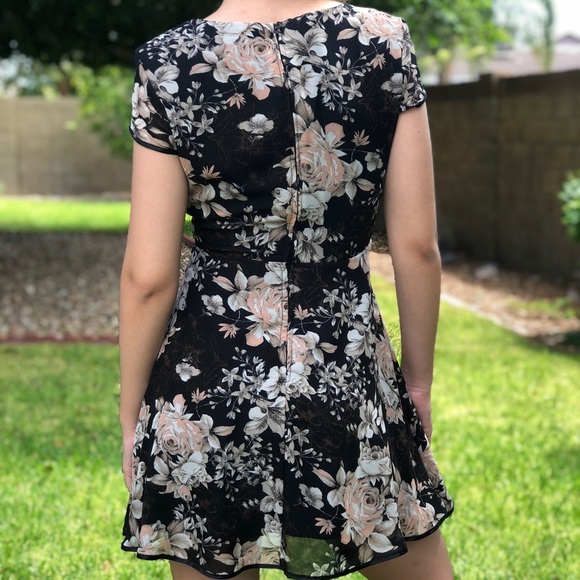 Black Floral Dress - Picture 3 of 3